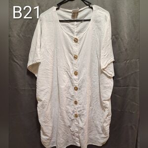 Women's White Button-Down Top
